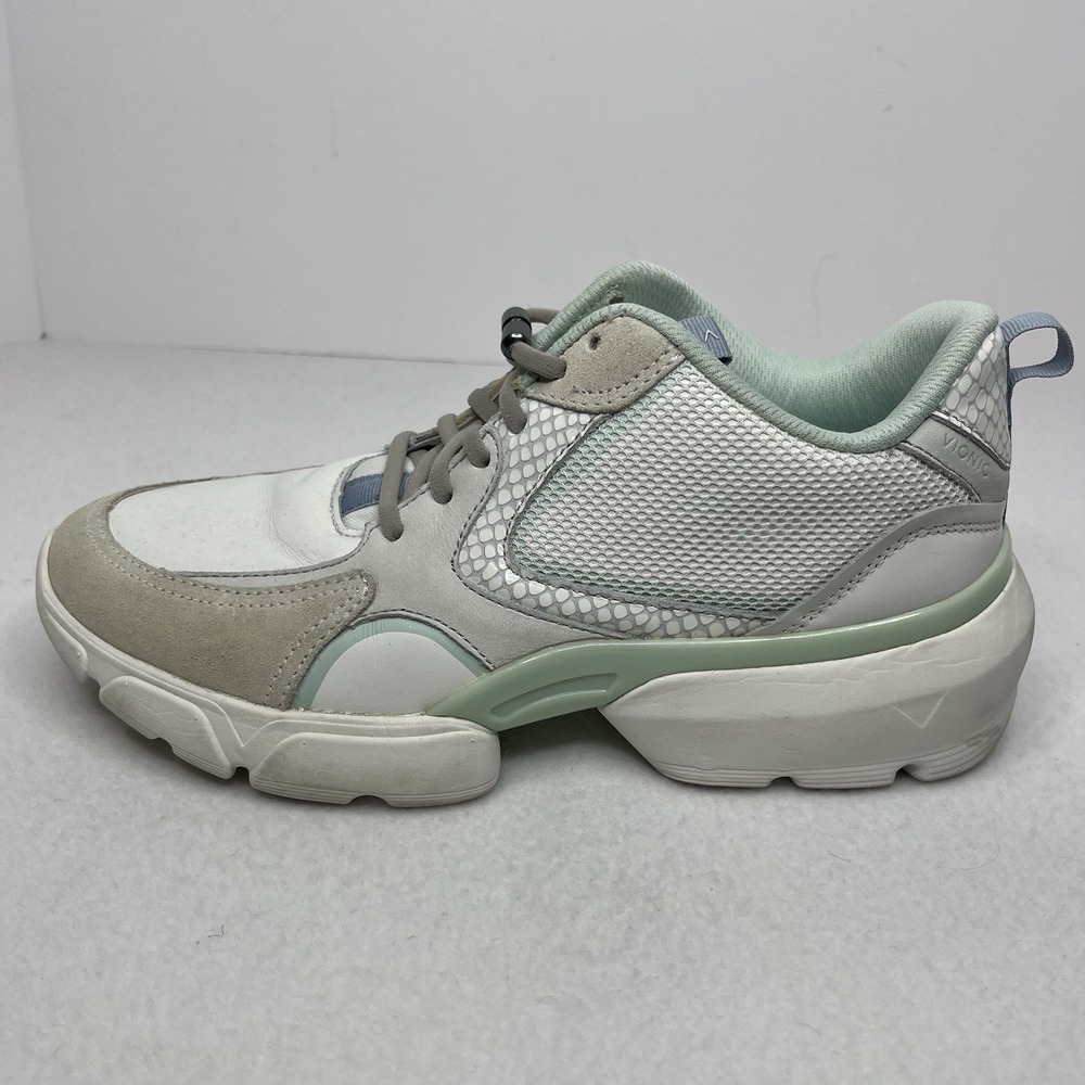 Vionic Aris athletic Walking shoes women's 8 White Green Chunky Split Sole